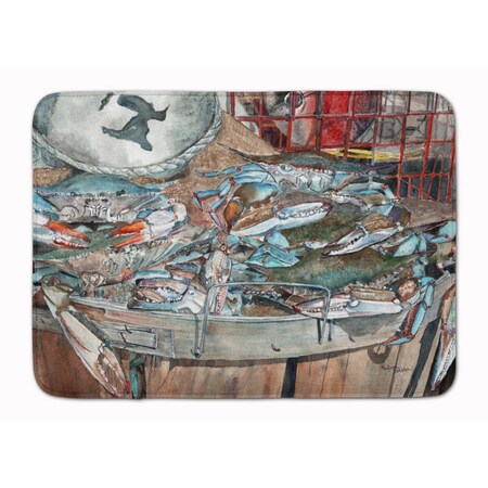 Carolines Treasures Basket Full of Blue Crabs Machine Washable Memory Foam Mat 8961RUG